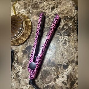 Pink Zebra Print Hair Straightener